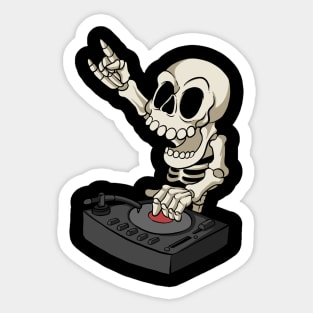 Halloween Skeleton DJ Sticker